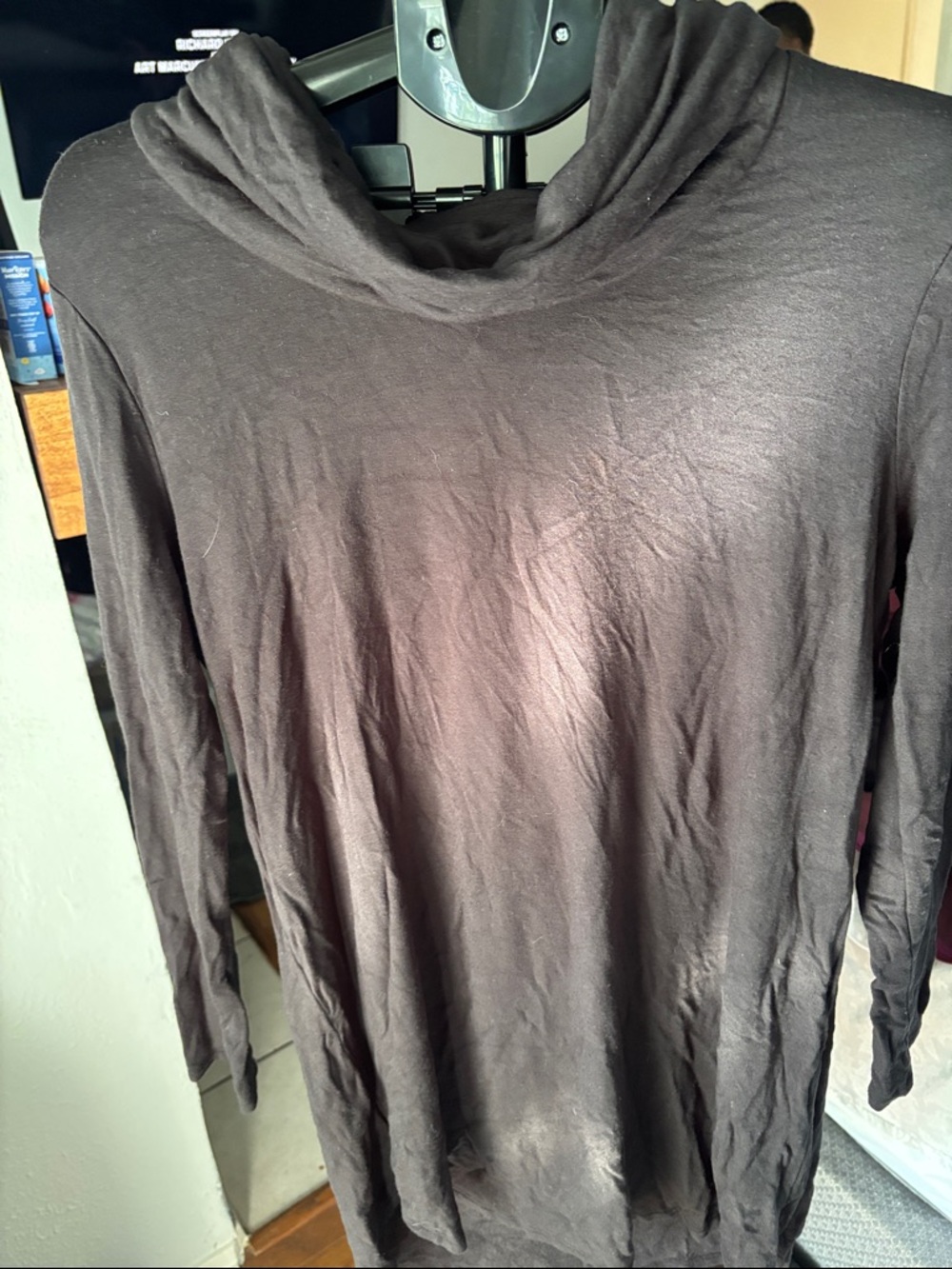 Lou & Grey Long Sleeve Cowl Neck Dress in Black
